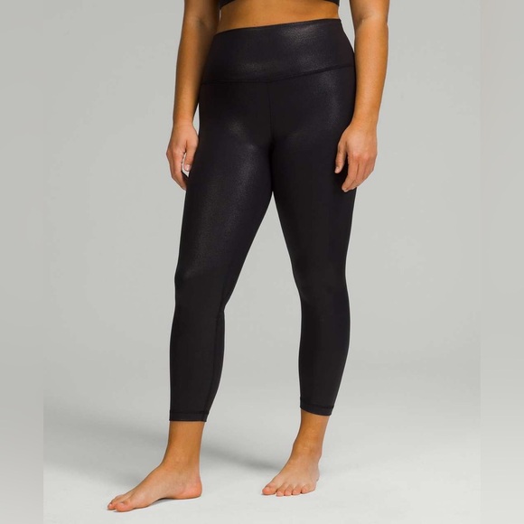 Lululemon Align High-Rise Pant 25" *Shine  in Radiate Foil Print Black Size 6 - Picture 1 of 10
